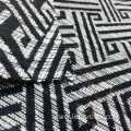 Viscose/Polyester Knit Black White Geometric Jacquard Fabric